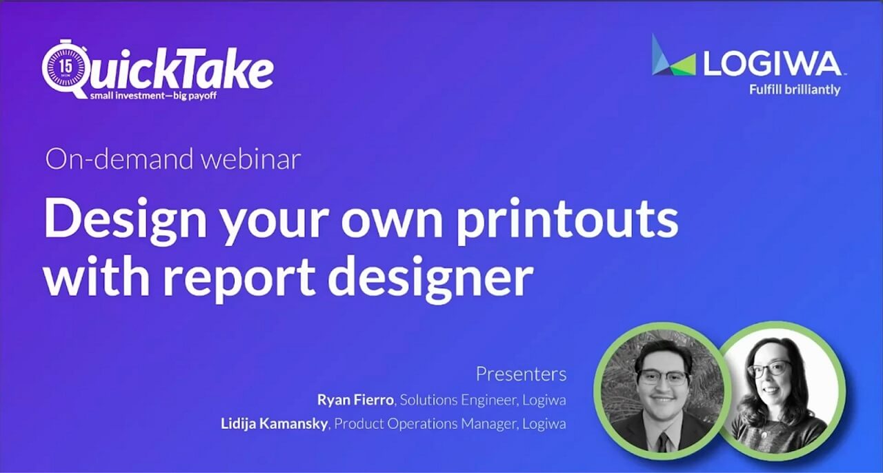 Design your own printouts with Logiwa IO’s Report Designer